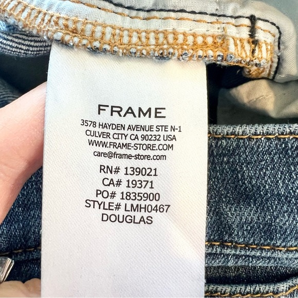 FRAME L’Homme Slim Jeans Men’s 34x31.5 Stretch Cotton Blend Dark Wash Denim - Picture 10 of 11